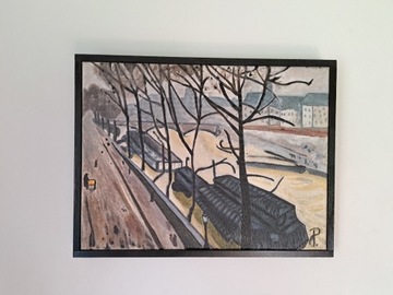 Kopia obrazu Alberta Marqueta, zima w Paryżu.