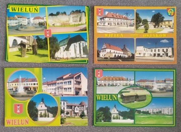 Wieluń - herb - 4 pocztówki 