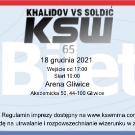 Bilet KSW 65 Khalidov - Soldic Gliwice 18/12/21