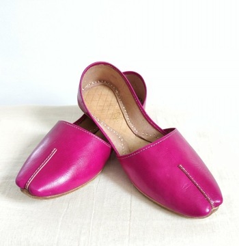 Różowe skórzane buty balerinki 38 skóra indyjskie 
