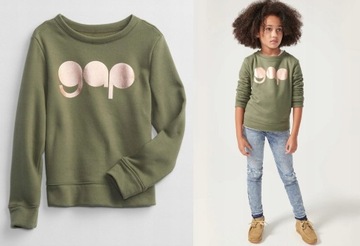 GAP bluza dresowa w kolorze khaki złote logo 12 13