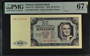 20 zł 1948 KD „Anielka” PMG 67 EPQ