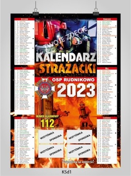 Kalendarz Strażacki ścienny 2023_ 2-stronny - A3+