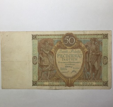 Bankn.50zł1929r,zn.wiz.S.Batorego st.dobry.186x99