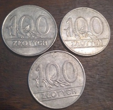 Komplet monet 100 zlotowych