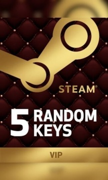 Pięć losowych kluczy VIP Steam. 