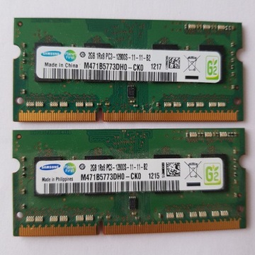 Ram Samsung 2x2GB DDR3 PC3-1280S-11-11-B2 sodimm 