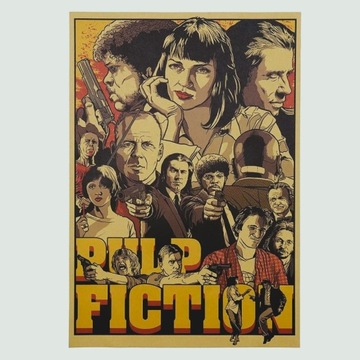 Plakat film PULP FICTION Vintage Retro 50.5x35cm 