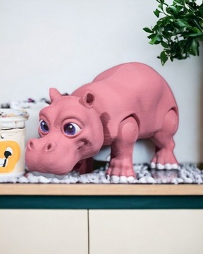 Przegubowa figurka hipopotama - TikTok