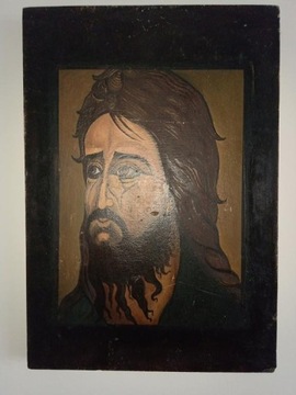 Chrystus - portret - ikona - deska - olej.