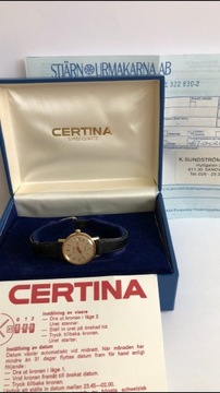 Certina, złoto 14K, nr ref.: EOL 111.9199.65, full