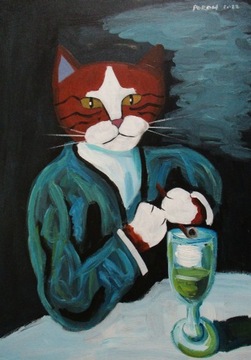 Kot wg Pabla Picasso, 42x29,7, kot, koty