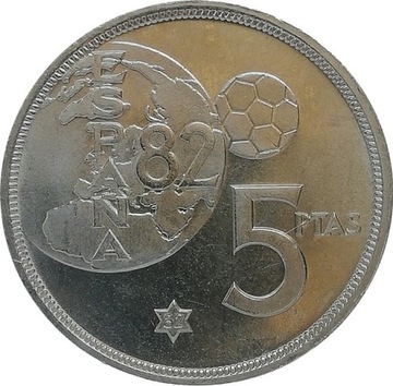 Hiszpania 5 pesetas 1982, KM#817