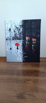 Nowy obraz ręcznie malowany Mistao w deszczu