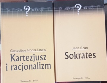 2 książki Kartezjusz i racjonaliz Sokrates