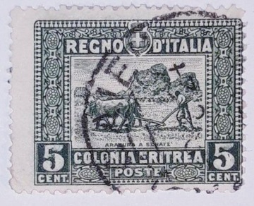 Erytrea. Kolonie włoskie. Znaczek pocztowy 1910 r.