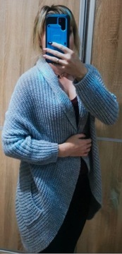 Kardigan sweter szary rozmiar uniwersalny 