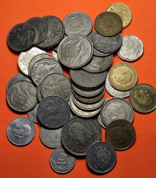 Zestaw 42 monet Hiszpanii 