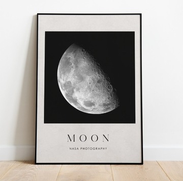 Plakat Grafika Obraz Moon Księżyc Vintage A3