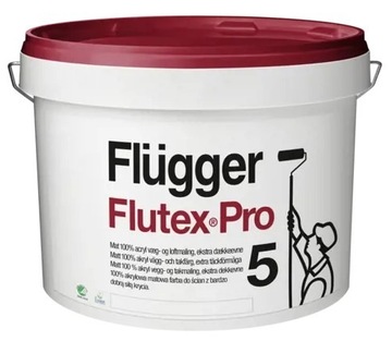 Flügger Flutex Pro 5 - matowa farba do ścian i sufitów - 9,1 L