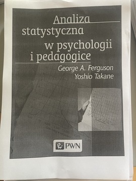 Analiza statystyczna w psychologii i pedagogice Ferguson Takane