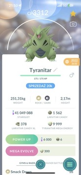 Pokemon GO - Tyranitar - Smack Down (wymiana)