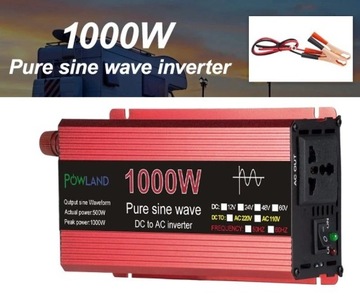 Przetwornica 12V 230V 1000W czysty sinus