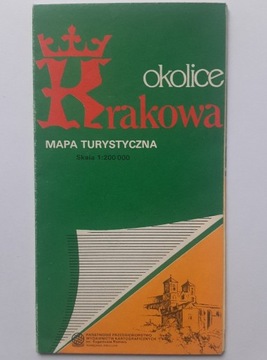 Okolice Krakowa mapa turystyczna 1987 rok