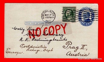 US Postal Card - One Cent -Benjamin Franklin 1910r