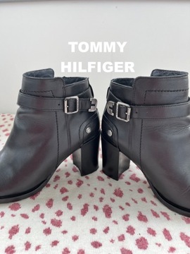 Tommy Hilfiger skórzane botki damskie 37/38