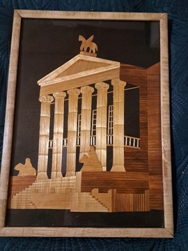 Obraz Opera w Poznaniu obraz ze słomy lata 70 PRL 