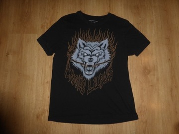 HOUSE T-shirt czarny WILK - L