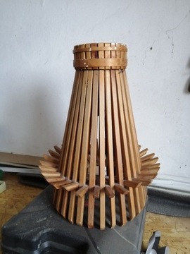 Żyrandol drewniany lampa sufitowa PRL antyk retro 