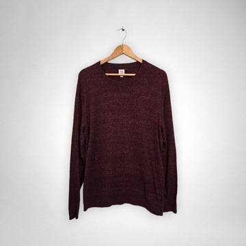 Sweter bawełniany GAP melanż bordowy burgundowy L