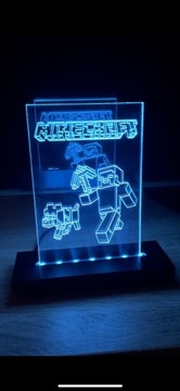 Lampka nocna Minecraft odcienie niebieskiego