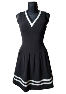 Czarno - biała sukienka H&M, rozmiar XS / 34