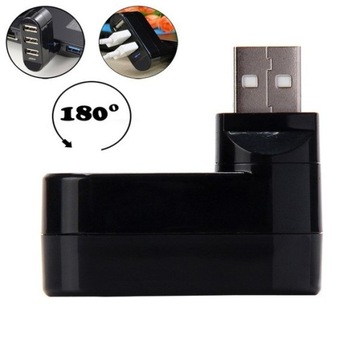 Mini HUB USB rozdzielacz 3xUSB 2.0 obrotowy