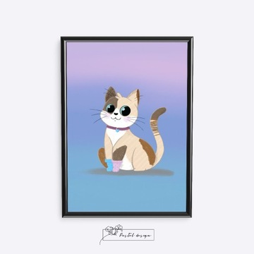 Plakat Kotek w skarpetach