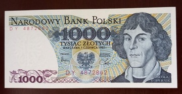 1000 zł złotych - 1982 r. seria DY - stan 1 UNC