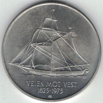 Norwegia 5 koron kroner 1975 Emigracja 29,5 mm