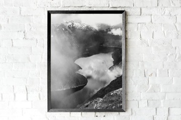 Plakat/Obraz ozdobny czarno biały A3 "Jezioro"