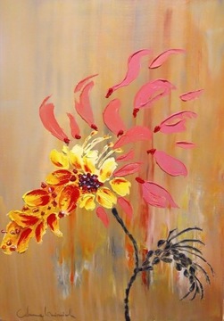 Obraz akrylowy malowany ręcznie-  Kwiat