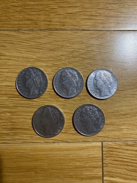 5 x 100 lirów - 1977, 1975, 1976,1979