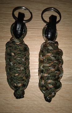 2x brelok handmade paracord 550 survival granat