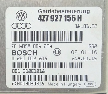 Sterownik komputer skrzyni Audi A6 C5 4Z7927156H