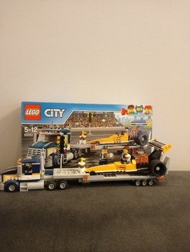 Zestaw LEGO city 60151 transporter dragsterów 