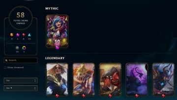 KONTO LOL 189LVL/58SKINS