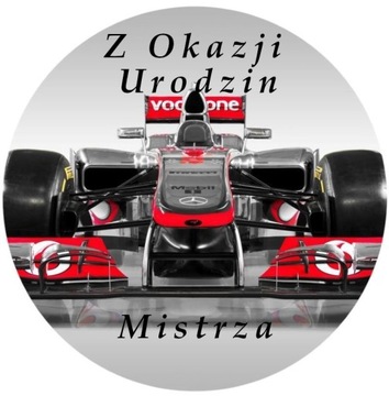 OPŁATEK NA TORT MERCEDES MC LAREN F1 AUTO TEKST 