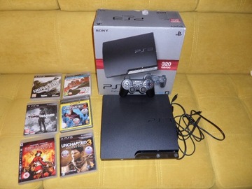 Konsola SONY PS3 slim 320GB + pad + 6 gier