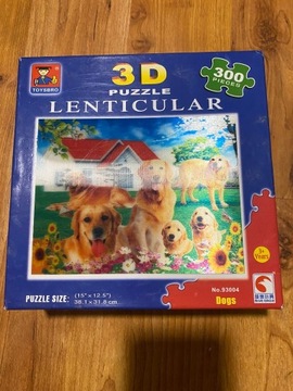 3D PUZZLE LETNICULAR PSY UNIKAT